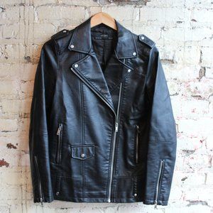 Zara Oversized Moto Jacket Faux Leather